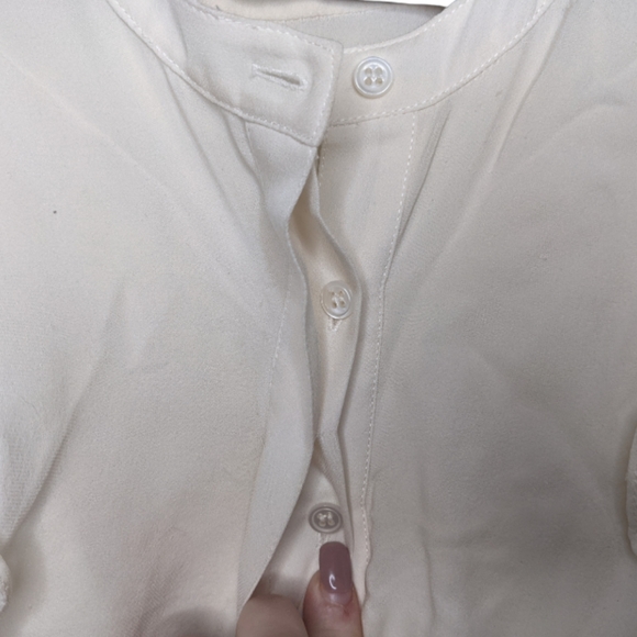 BCBGMaxAzria Cream Ruffle Button-Down Dress S 🤍✨ - Picture 13 of 16